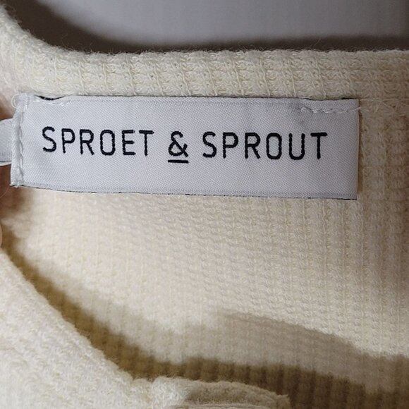 Sproet and Sprout NWT Kids 5/6 waffle knit Night Jungle Cream Long Sleeve - Picture 3 of 7